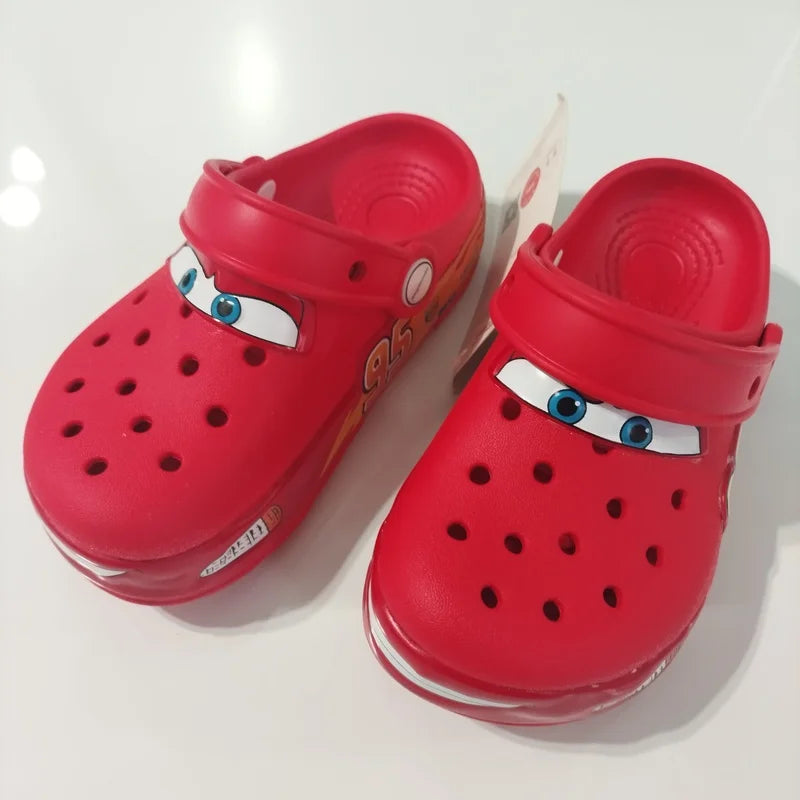 95 Automotive Theme Children Glowing Slippers Outdoor House Slippers Non-Slip Wear-Resistant Baotou Beach Sandals Practical Gift