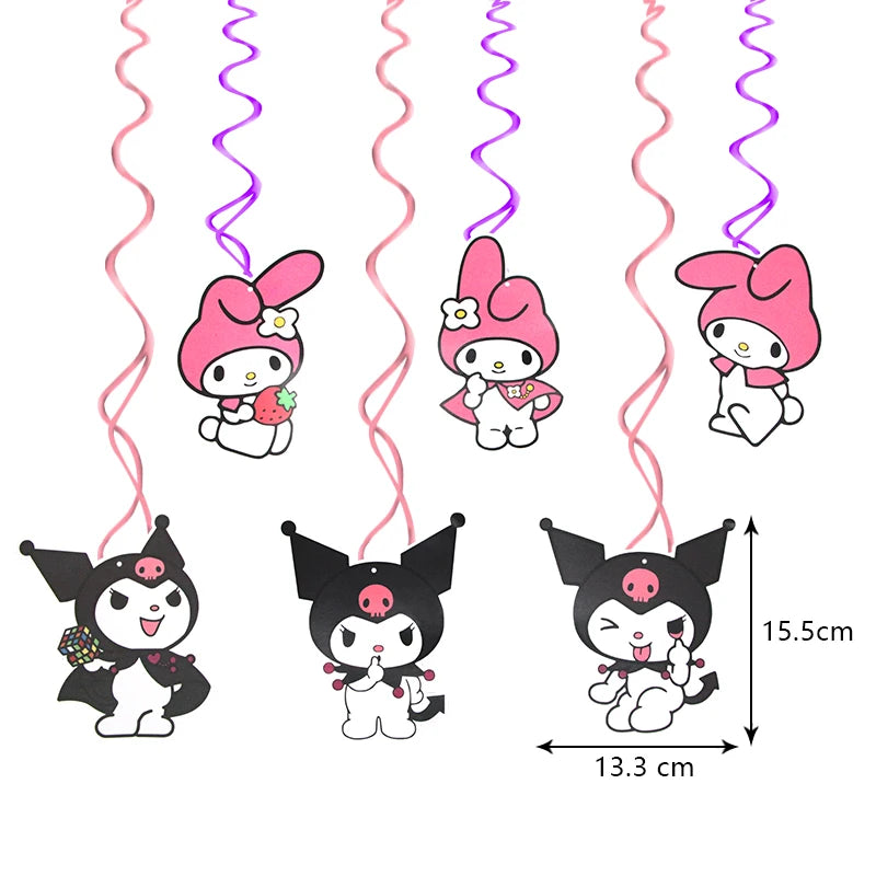Kuromi Birthday Party Decoration Backdrop Disposable Tableware For Kids Event Supplies Latex Foil Balloons Banner