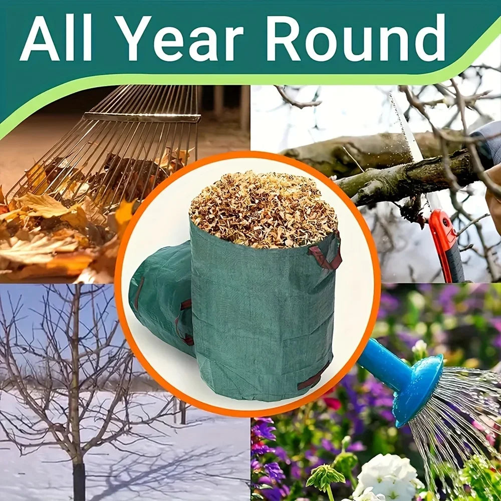 PP Garden Waste Bags Heavy-Duty  Reusable Yard Debris Bags with Industrial Fabric and Handles for Plant, and Leaf Collection