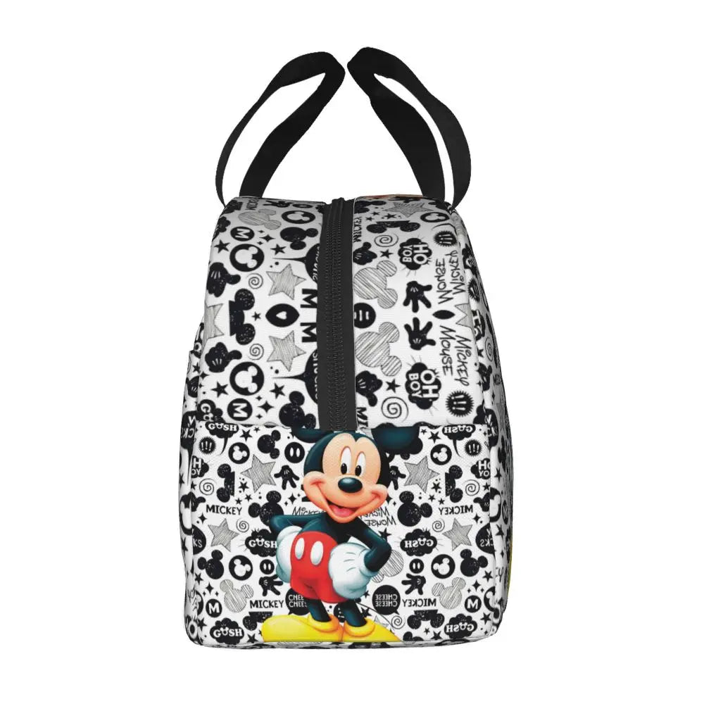 Custom Mickey Pink Minnie Mouse Lunch Bag Women Creative Design Cooler Warm Insulated Lunch Box for Kids School