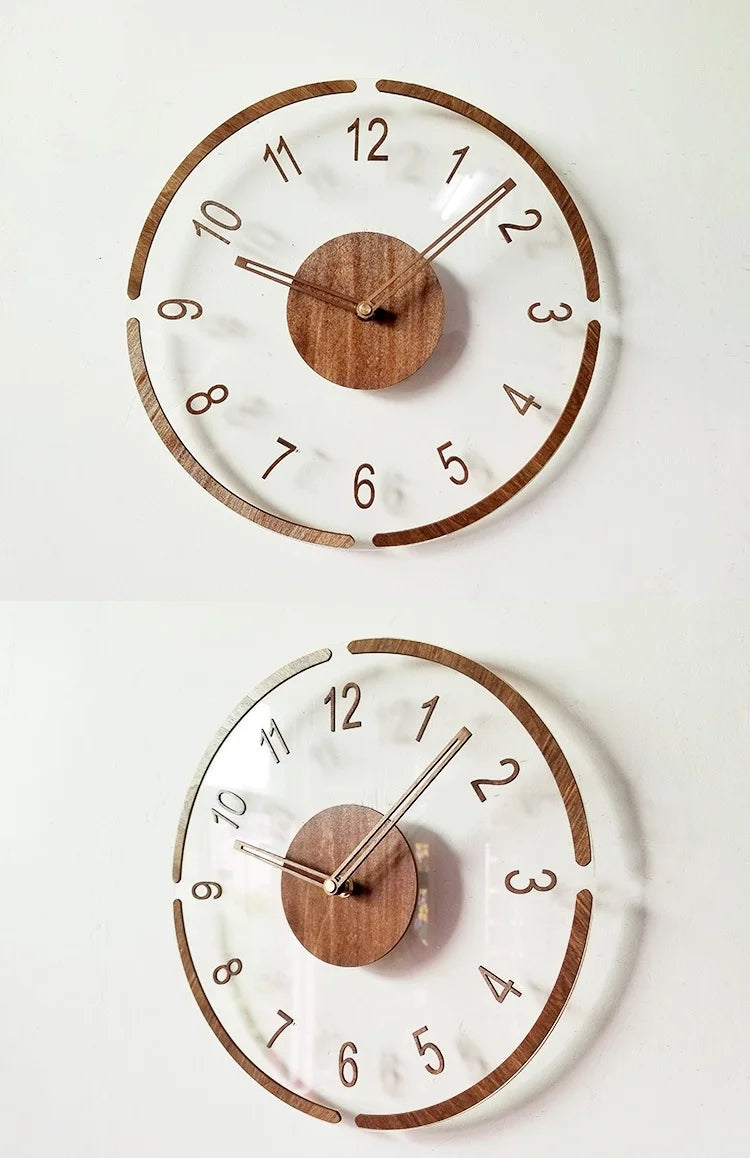 Modern Transparent Floating Digital Wall Clock Decoration Special Material Disk Battery Powered Home Decorative Wall Clock