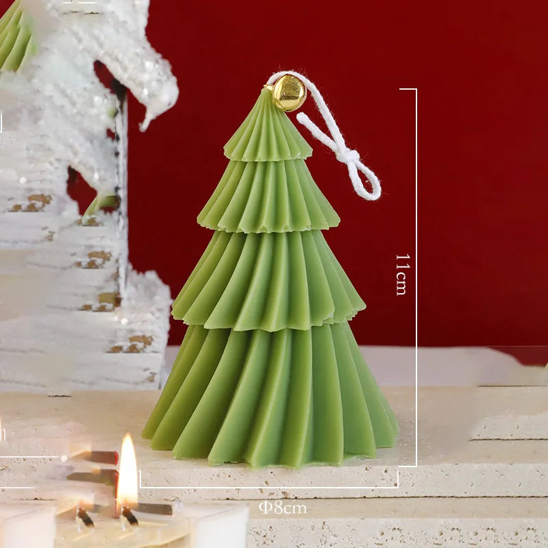 3D Christmas Tree Candle Silicone Mold DIY Christmas Candle Making Kit Handmade Soap Plaster Resin Baking Tools Holiday Gifts
