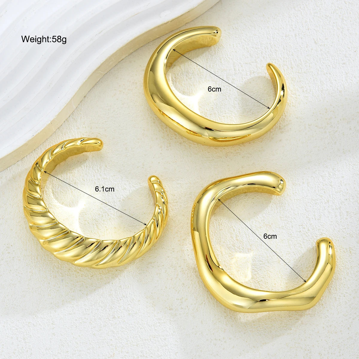 3 Styles Creative Smooth Water Drop Bangles Punk Irregular Chunky Gold Color Thick Cuff Bracelet Women Men Hand Jewelry Gift New