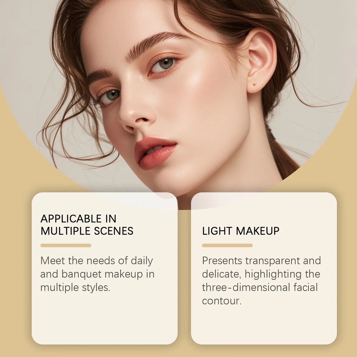 Multicolor Baked Powder Makeup Set Waterproof Brightening Setting Concealing Smudge Proof with 3 Pcs Brushes Valentine's Day Gif