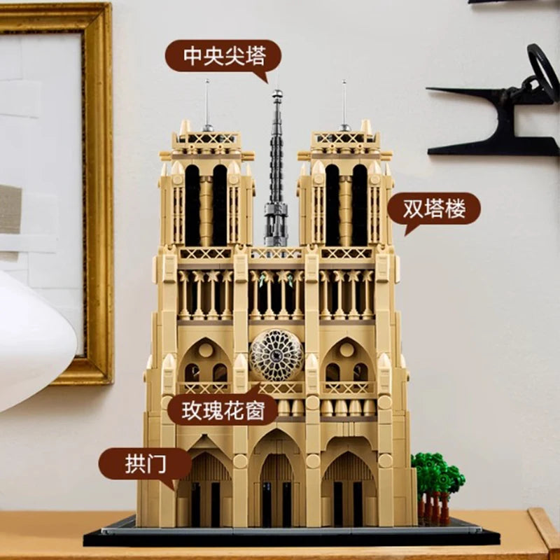 4383pcs 21061 Notre-Dame de Paris Architectural Model Kit Collectible Building blocks Set for Adults Gift Idea Lovers of History