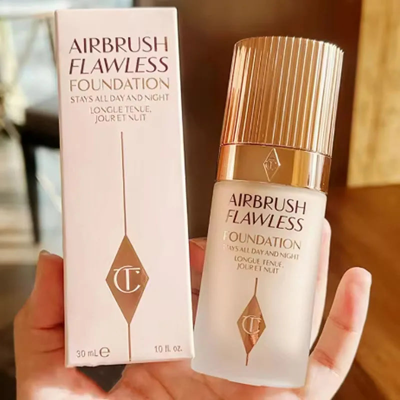 Charlotte Tilbury Soft Light Oil Control Liquid Foundation Small Gold Plate Powder Micro Light Powder Air Cushion Natural Makeup