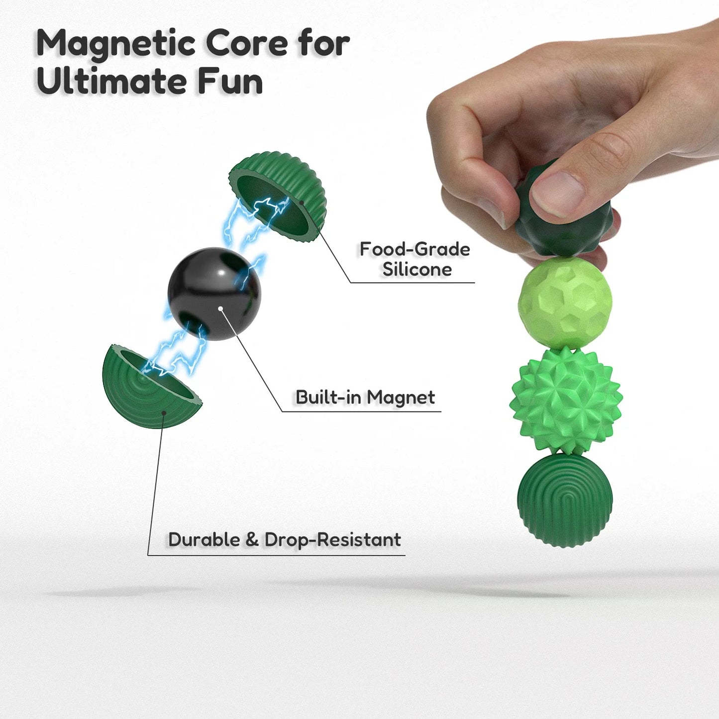 Magnetic Balls Fidget Toy,EDC Anti Stress Relief Toy Antistress Anxiety Sensory Magnet Fidgeting for Adult Kids Autism ADHD Gift