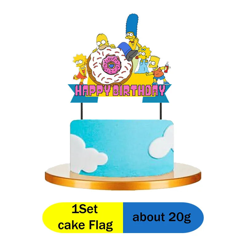 THE SIMPSONS GAME Baby Shower Kids Toy Aluminum Foil Digital Balloon Set Birthday Party Decor and Napkins Disposable Tableware