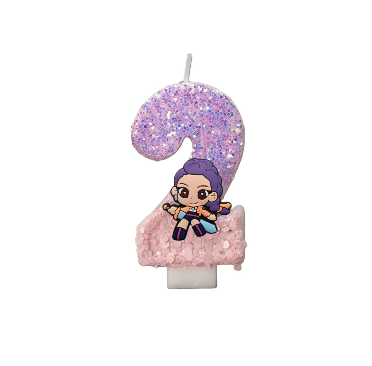 Cartoon Cute Girl Group Hunters Digital Candle Number 0-9 Kids Birthday Cake Decoration Supplies Party Accessories Supplies