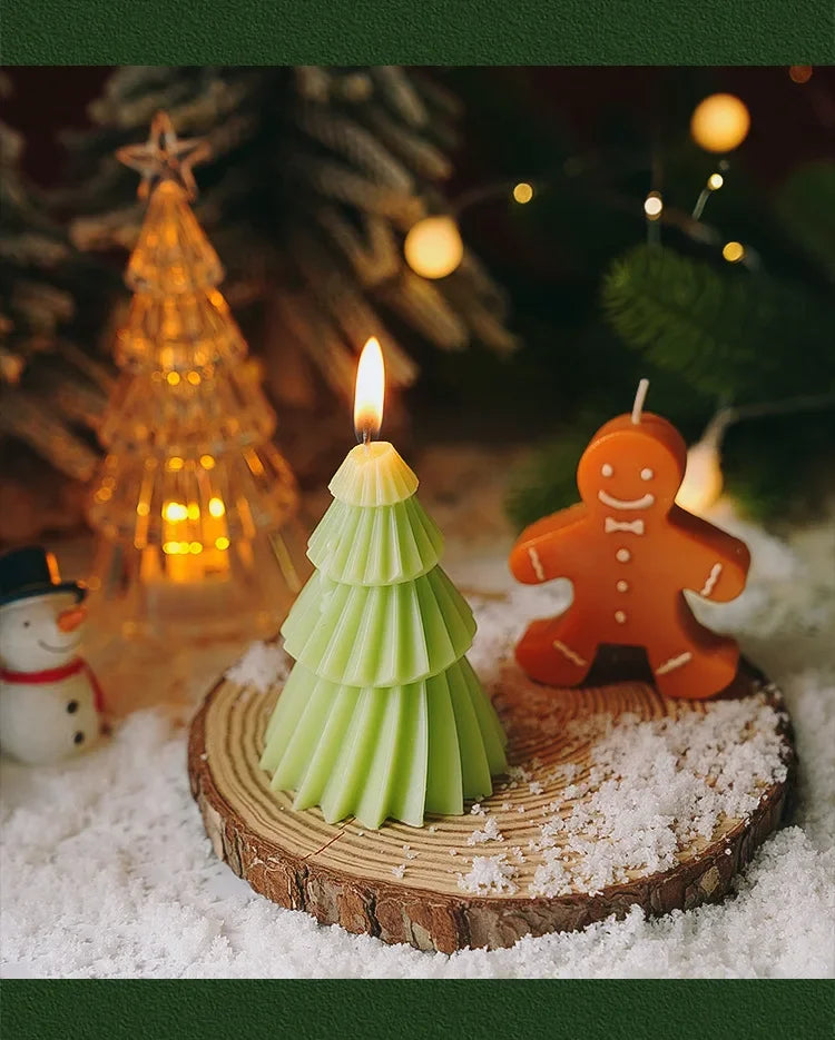 3D Christmas Tree Candle Silicone Mold DIY Christmas Candle Making Kit Handmade Soap Plaster Resin Baking Tools Holiday Gifts