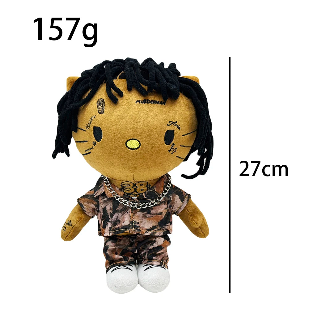 New Hello Kitty Ken Carson Rapper Trippie Taylors Plush Toy Doll with Clothes Stuffed Soft Plush Toys Fans Collect Gifts
