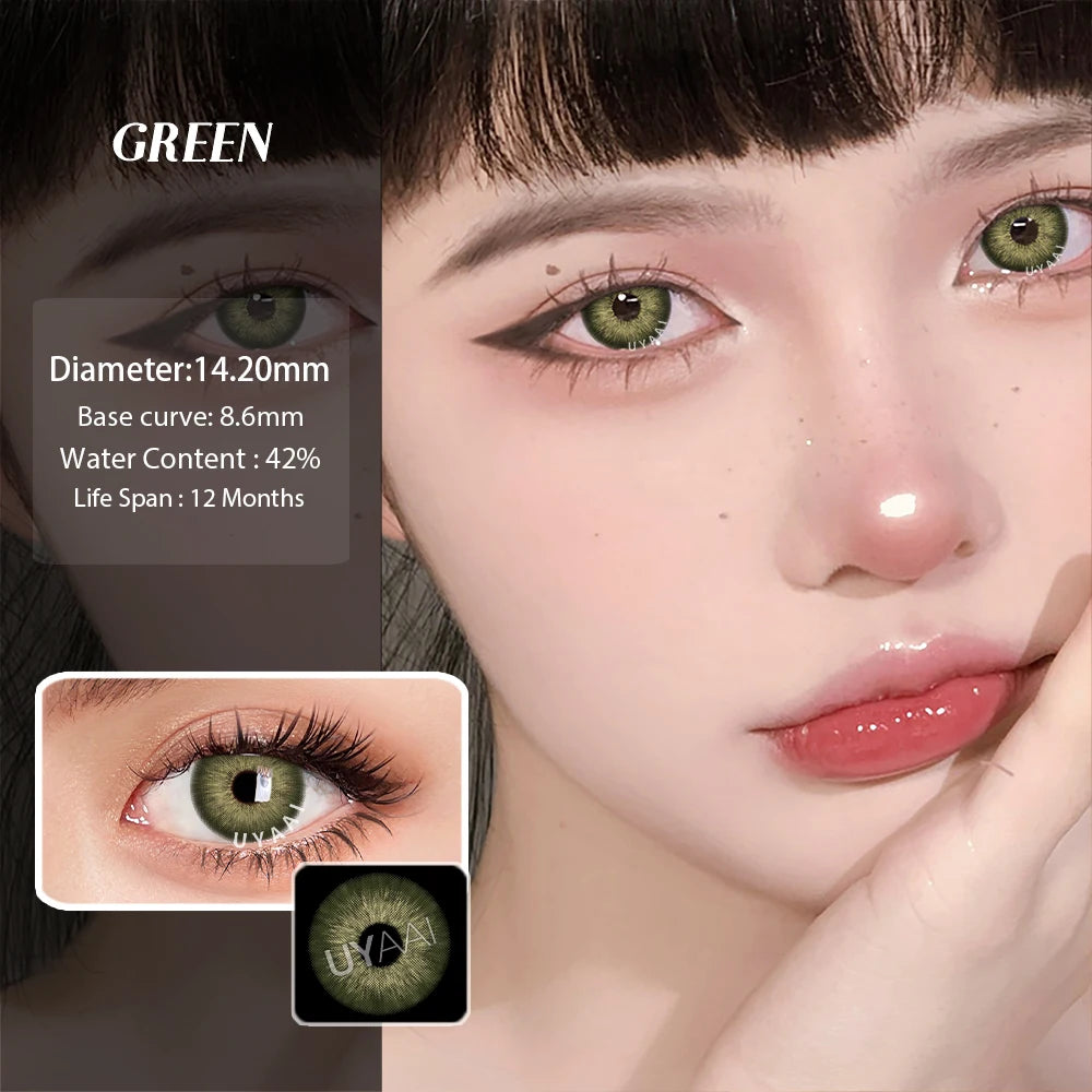 UYAAI Contact Lenses Color Contact Makeup Colored Pupils Black Natural Pupils Beauty 14.5mm Big Black Lenses Brown Contacts Lens
