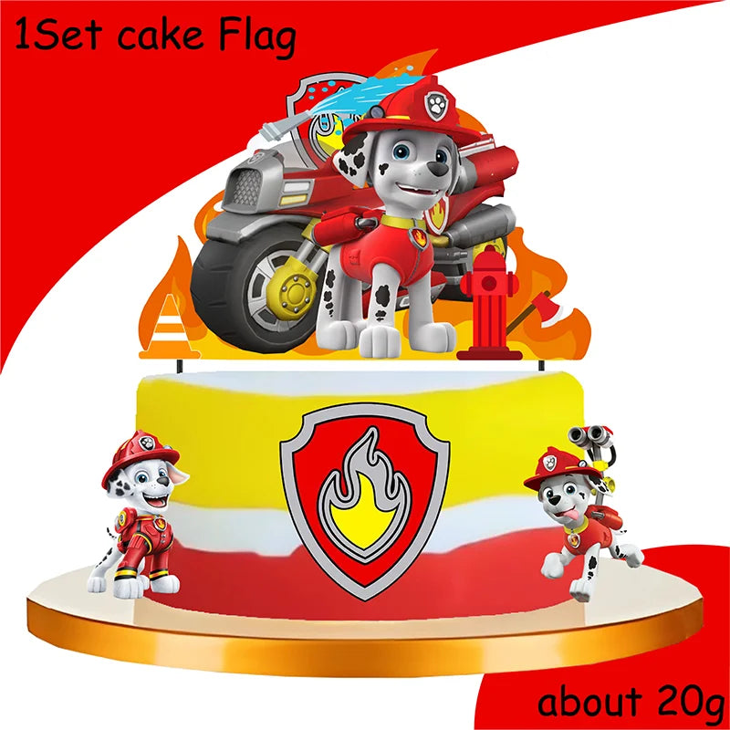 paw patrol cartoon Birthday Party Decoration  paw marshall theme Balloon Banner Cake Topper Party Supplies for Baby Show