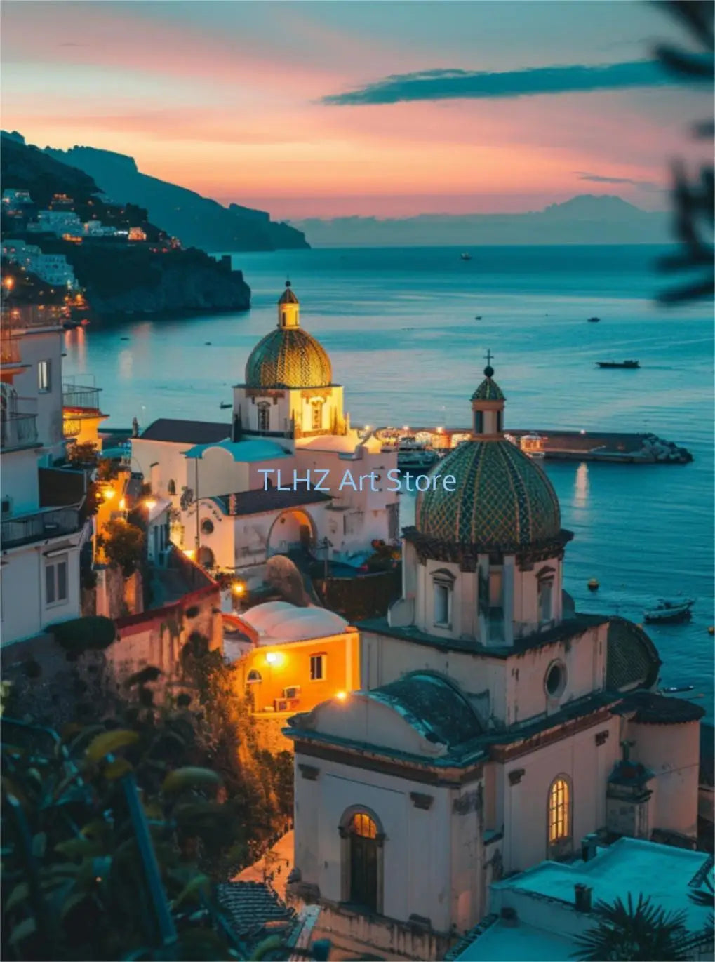 Modern Greece Summer Coast Santorini Travel Landscape Posters and Prints Canvas Printing Wall Art Picture for Living Room Decor