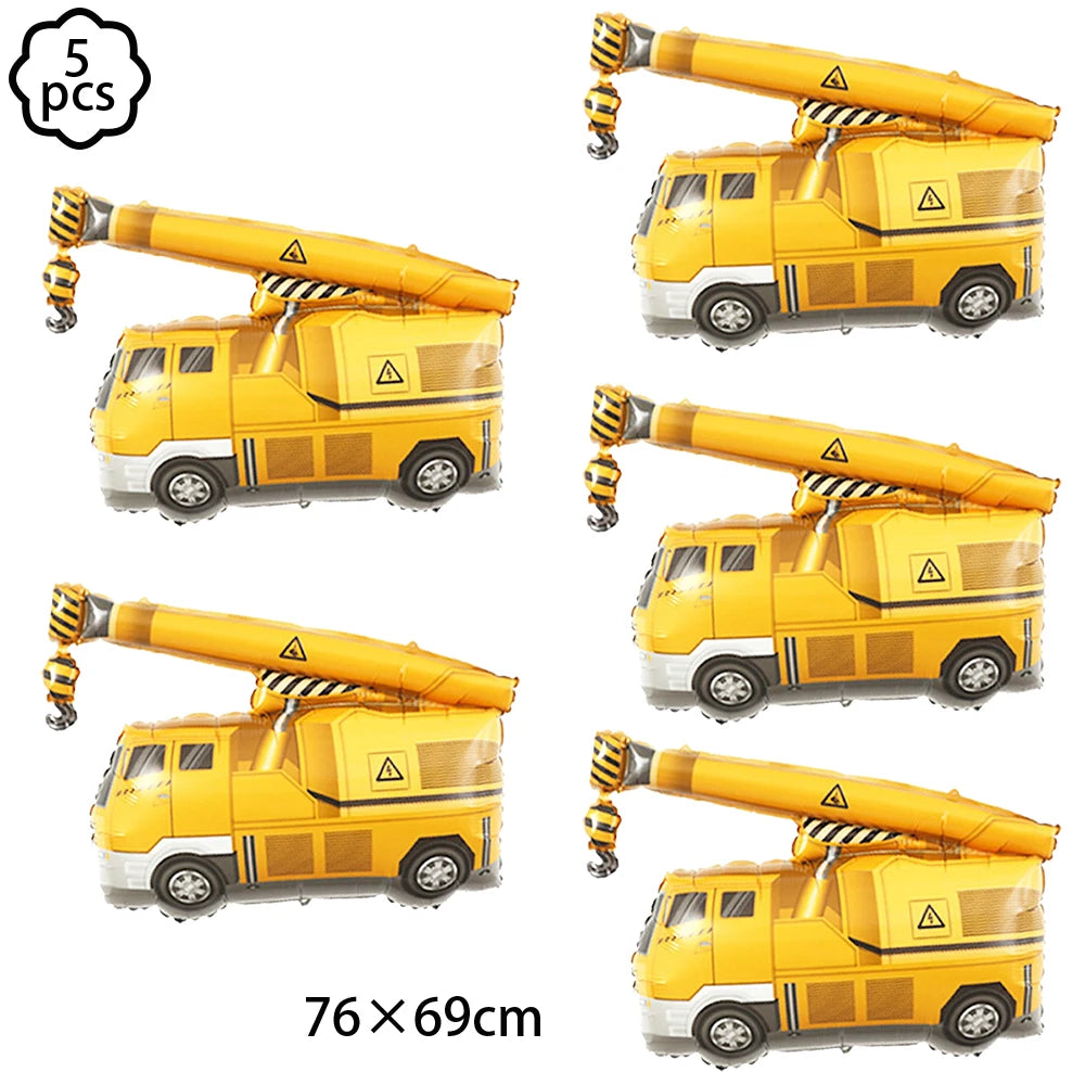construction Party Banner Hanging swirls decor construction truck Excavator themed Banner boy construction Birthday decor Banner
