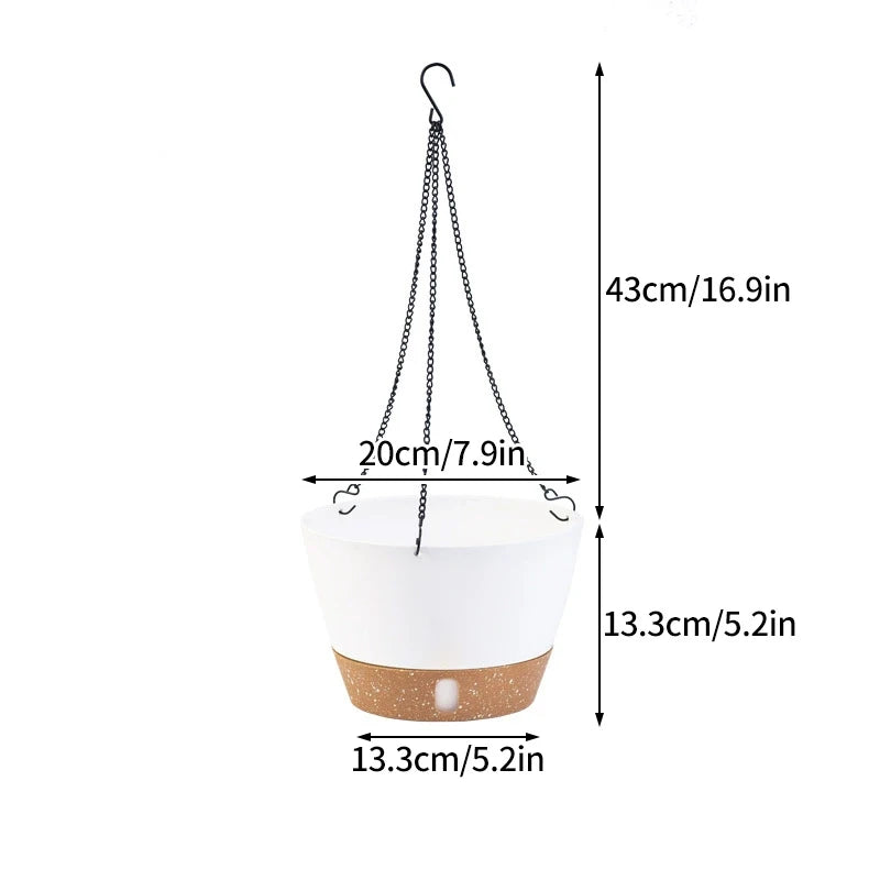 Plastic Hanging Basket Plant Pot Self-Watering Flowerpot Outdoor Plant Pot Indoor Wall Hanging Pots for plants Home Decoration