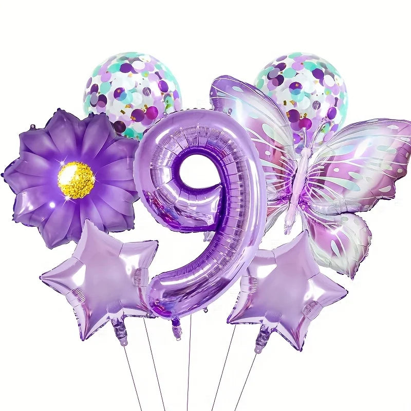 Purple Butterfly Party Decoration Disposable Paper Plates Napkins Cups Straw Tableware Set for Butterfly Birthday Party
