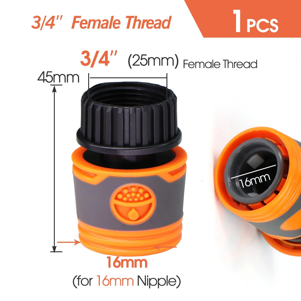 Garden Hose Quick Connector 1/2 3/4 Inch Pipe Coupler Stop Water Connector for Car Wash 20/16mm Irrigation Tube Repair Joints