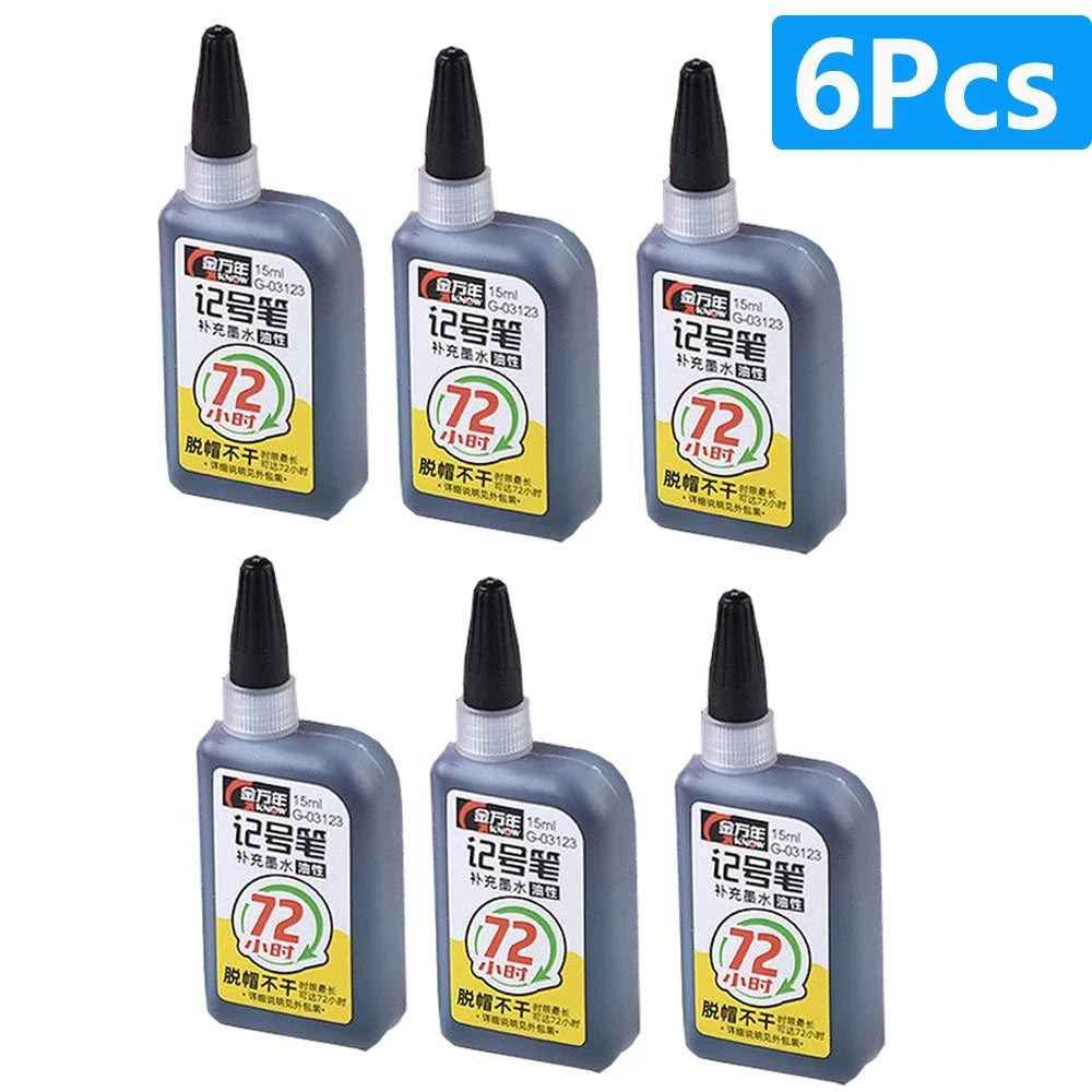 1-6Pcs 45mm Waterproof Long Head Nib Deep Hole Markers Pen Tile Carpenter Pen Multi-purpose for Woodworking Black/Blue/Red Ink