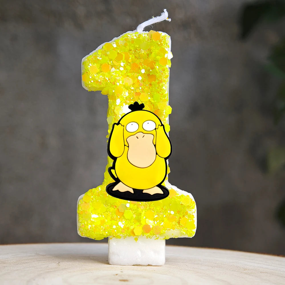 Pokemon Candle Number 0-9 Soccer Candle Pikachu Cake Decoration Boy Birthday Party for Kids Baby Shower Decor Gift