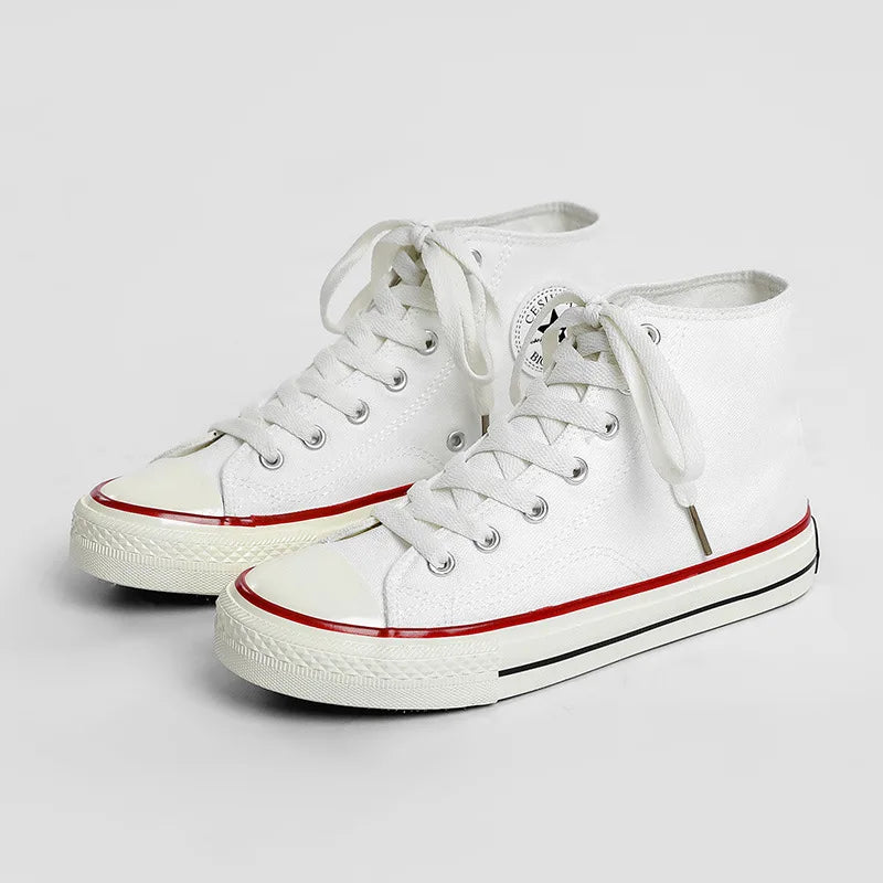 Children's Mid-Top Canvas Shoes Soft Bottom Comfortable Casual Children's Shoes Boys and Girls Non-slip Breathable Board Shoes