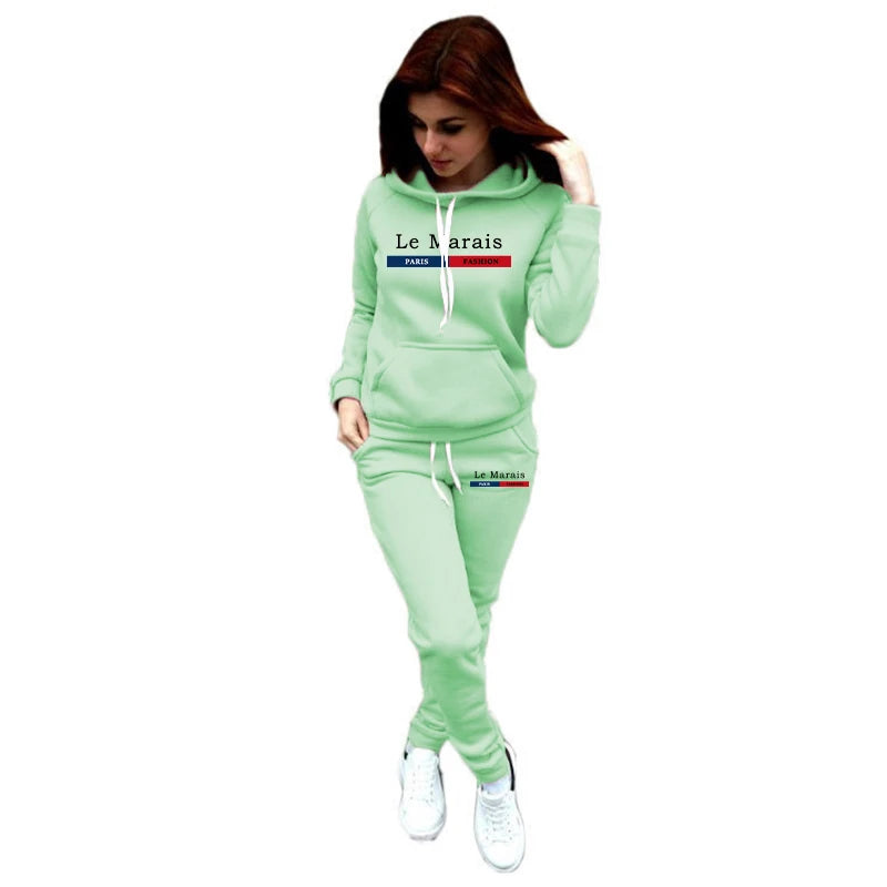 Le Marais Fashion Women Hoodie Outfits Autumn Winter Daily Casual Sports Jogging Suit Laides Home Outdoor Comfort Warm Tracksuit