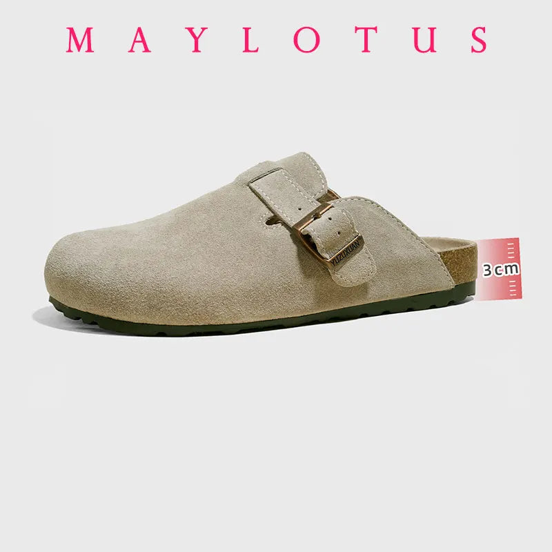 New Boston Clogs Slippers For Women Men Cork Sandals Femme Hombre Suede Mules Slides With Arch Mujer Zuecos Shoes