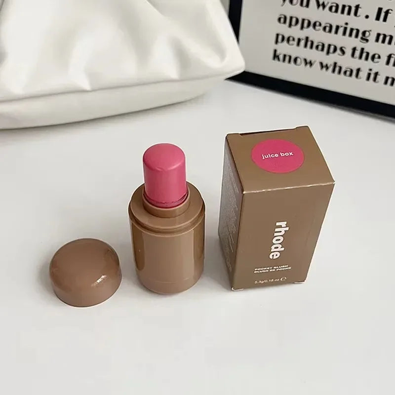 Rhode Pocket Blush LIP Stick Lip And Cheek Hydrating Stick Natural Rouge Powder Blush Cream Lipstick Cheek Easy To Apply Colo