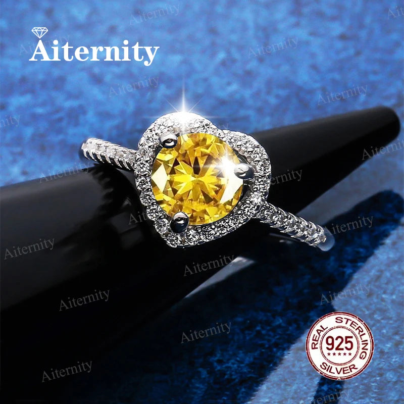 Moissanite And Zircon Ring D VVS1 Adjustable Size S925 Sliver Wedding Rings for Women Jewelry Party Fashion Top Quality Ring