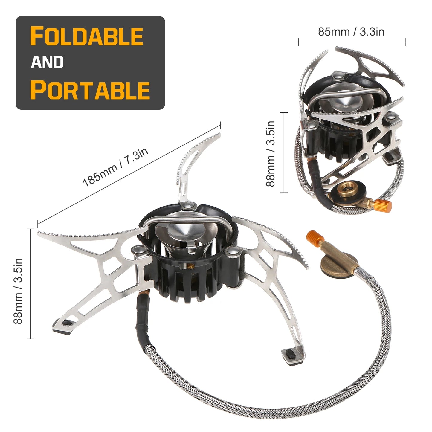 Lixada Outdoor Camping Multi Fuel Oil Stove with 500ml Gasoline Fuel Bottle and 9-Plate Camp Stove Windscreen Windshield