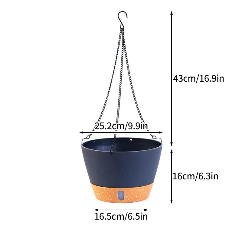 Plastic Hanging Basket Plant Pot Self-Watering Flowerpot Outdoor Plant Pot Indoor Wall Hanging Pots for plants Home Decoration