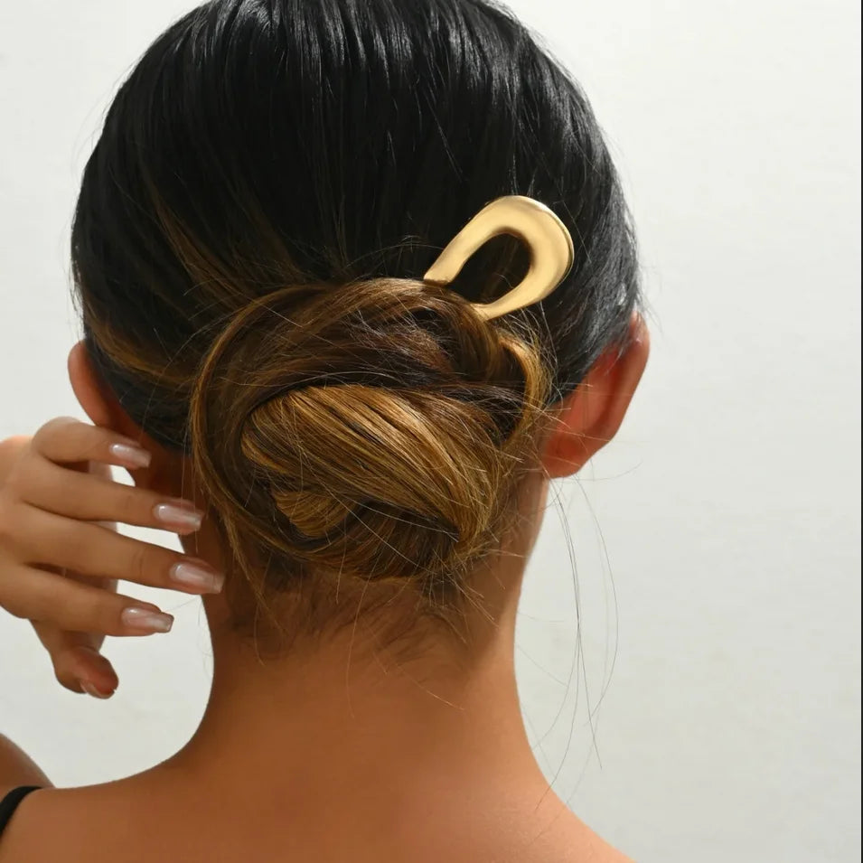Vintage Metal U-Shaped Hair Fork Fashion Geometric Irregular Alloy Hairpin Clips Headwear Women Girls Simple Hair Sticks Gifts