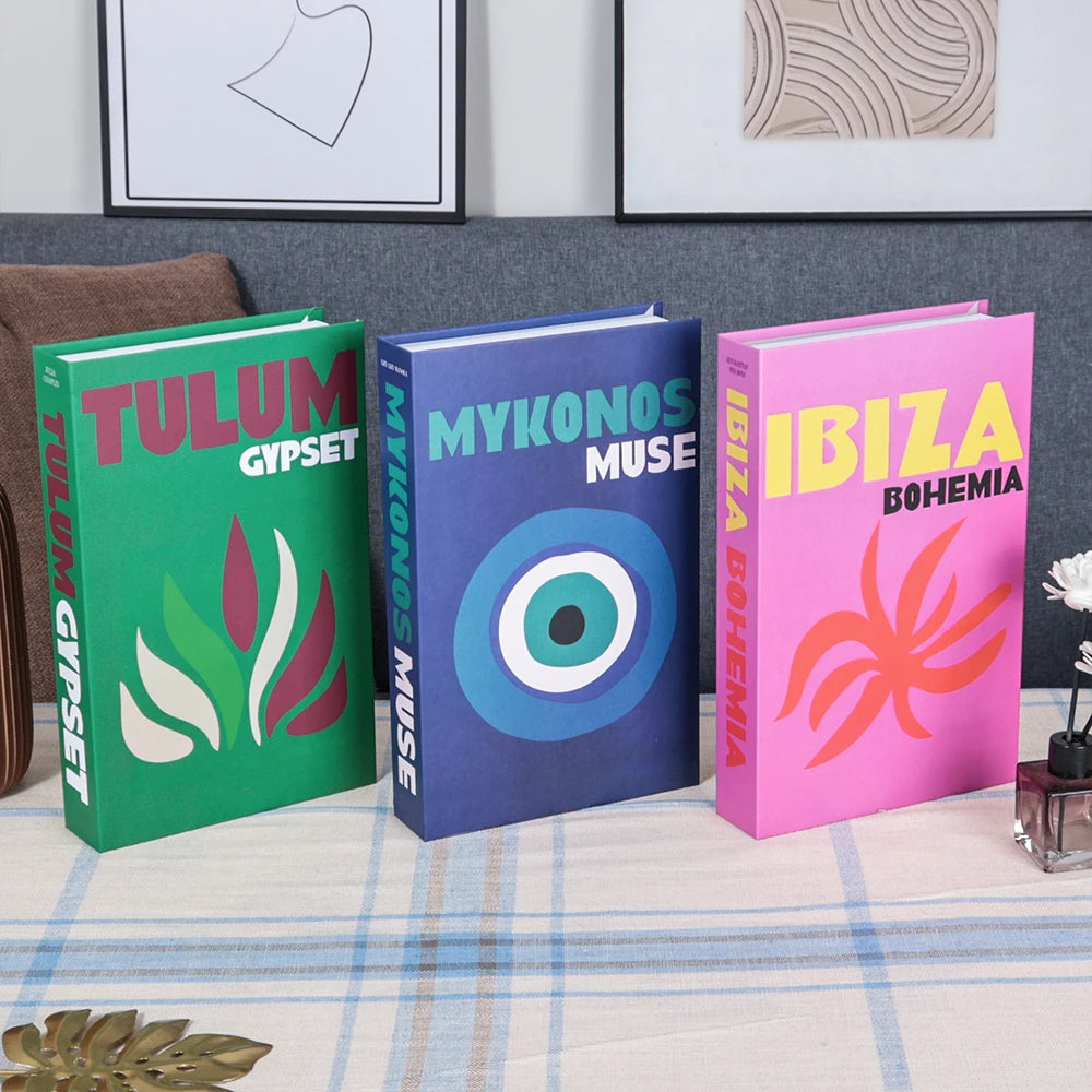 3Pcs Foldable Fashion Fake Books Living Room Decoration Designer Books Coffee Table Ornaments Club Hotel Room Villa Prop Books