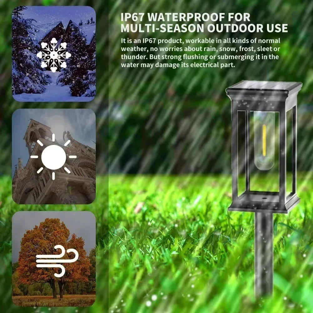 Waterproof LED Solar Lights for Garden Yard Driveway - Automatic Pathway Lighting Outdoor Landscape Lighting Auto On/Off at Dusk