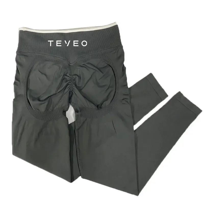 TEVEO Women's Sports Yoga Shorts Fitness Cycling Elastic Sports Pants Ignite Sculpt Scrunch Short Yoga Bra Set leggings
