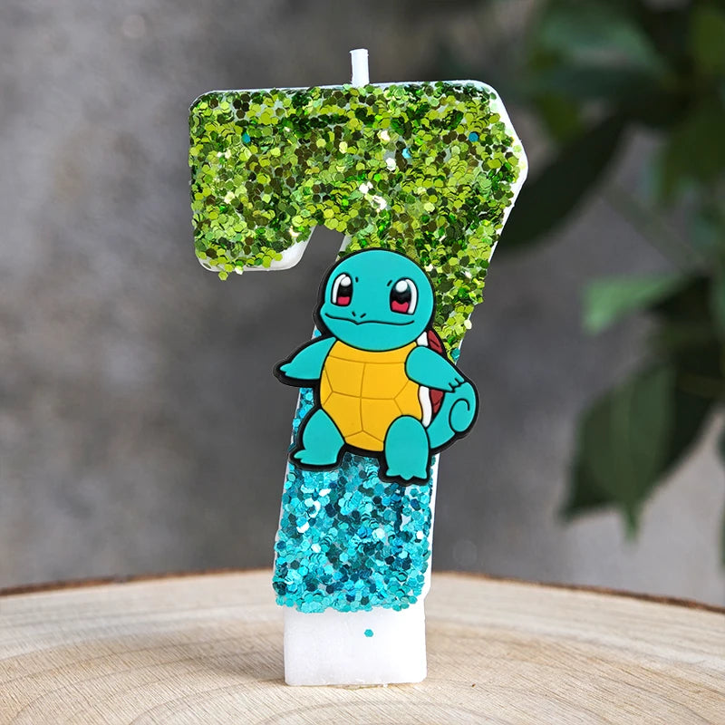 Pokemon Candle Number 0-9 Soccer Candle Pikachu Cake Decoration Boy Birthday Party for Kids Baby Shower Decor Gift