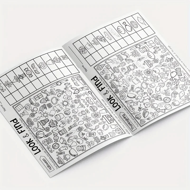 Interactive Memory & Color Recognition Activity Book with Look & Find Games, Sudoku Puzzles, Matching Tasks - Educational for &