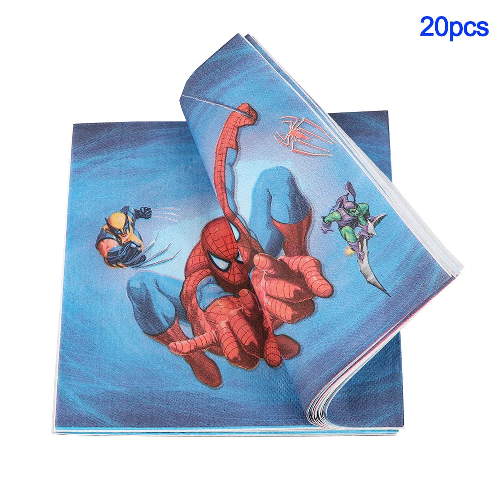 Spider Man Birthday Party Decor Paper Cups Plates Tablecloth For Kids Boy Spiderman Baby Shower Party Decorations Party Supplies