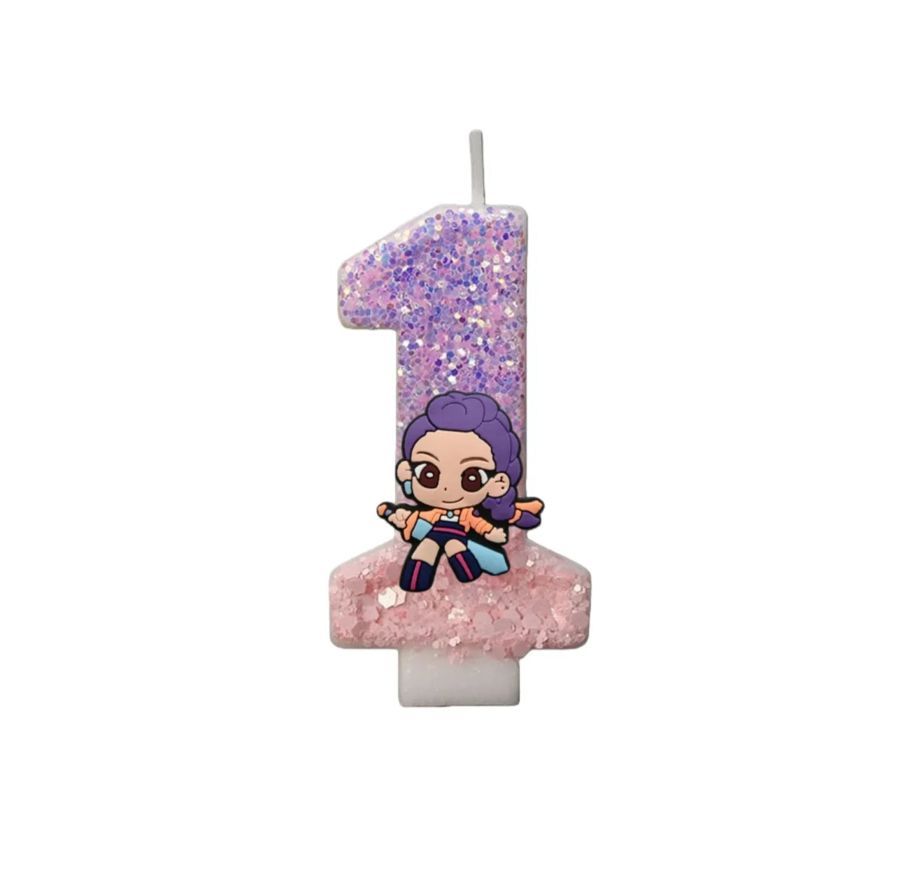 Cartoon Cute Girl Group Hunters Digital Candle Number 0-9 Kids Birthday Cake Decoration Supplies Party Accessories Supplies