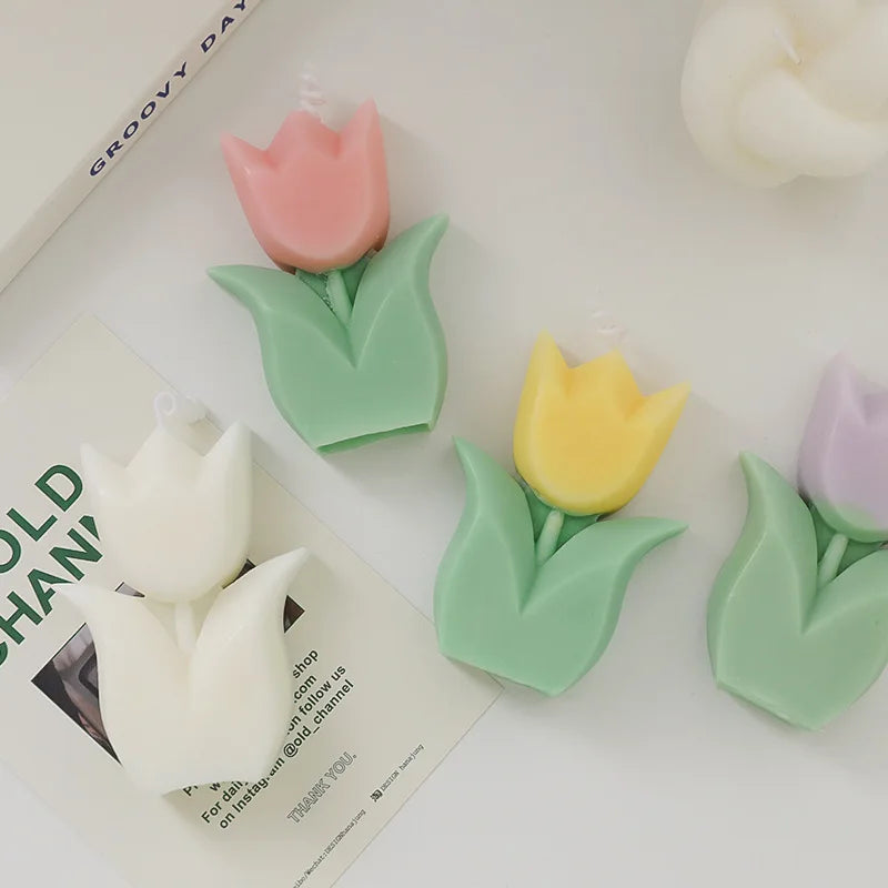 Creative Wedding Guest Gift Candles Tulip Flower Aromatherapy Candle Aesthetic Room Decor Aromatic Candles Girl Birthday gifts