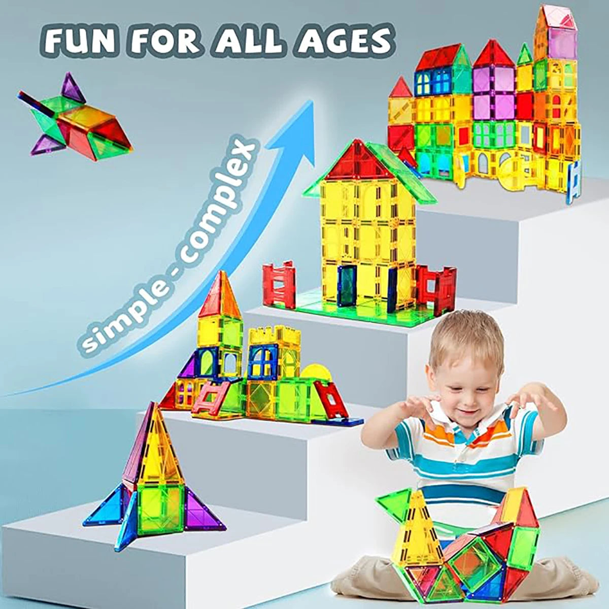 Magnetic Building Blocks Magnetic Force Plate Children's Toys, Creative Architect Toys, Handheld Children's Gifts