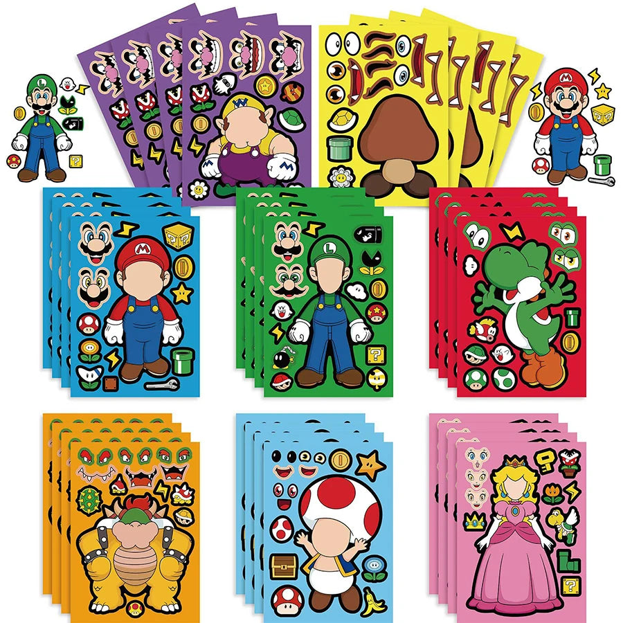 Super Mario Bros Party Supplies Kids Birthday Decoration Foil Balloons Keychain Straws Stamps Head Party Favors Christmas Theme