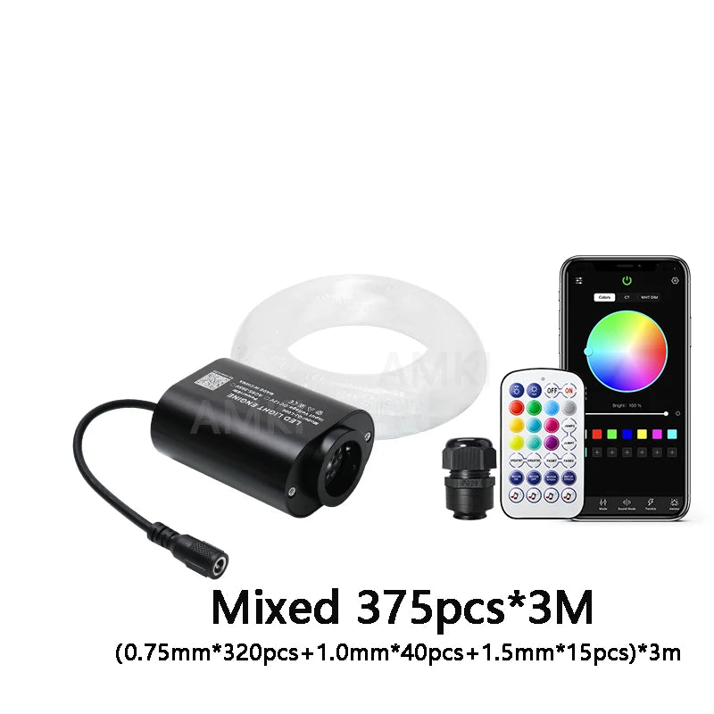 Mini 6W Twinkle Starry Sky Fiber Optic Ceiling Light APP Controlled Star Roof Atmosphere Car Interior Home Decorative Light