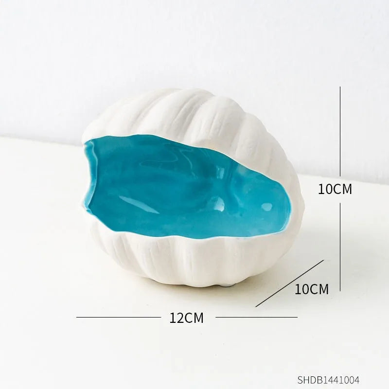 Ceramic Conch Storage Shell Ceramic Tray Craft Decoration Home Decoration Room Decoration Jewelry Key Organizer Gift