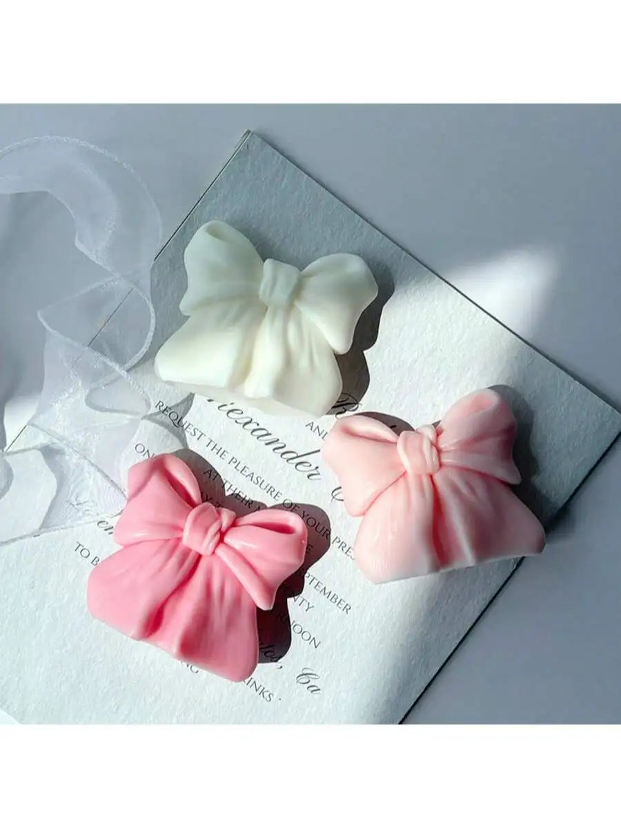 1pc Bow scented Candle, 3D Bow Design Long-Lasting Fragrance, Suitable For Home Decoration, Perfect Valentine's Day gifts