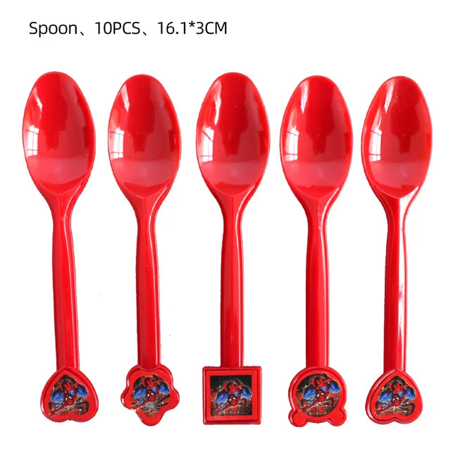 Spiderman Theme Birthday Party Decoration Blue Red SpiderMan Disposable Tableware Set Banner Balloons for Baby Shower Kids Gifts