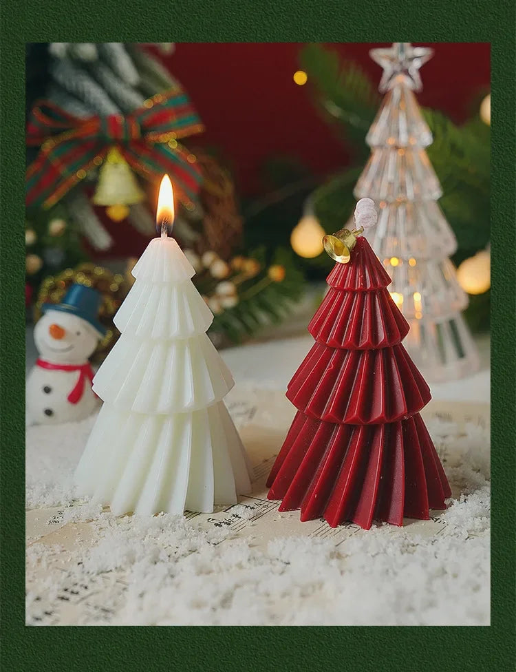 3D Christmas Tree Candle Silicone Mold DIY Christmas Candle Making Kit Handmade Soap Plaster Resin Baking Tools Holiday Gifts