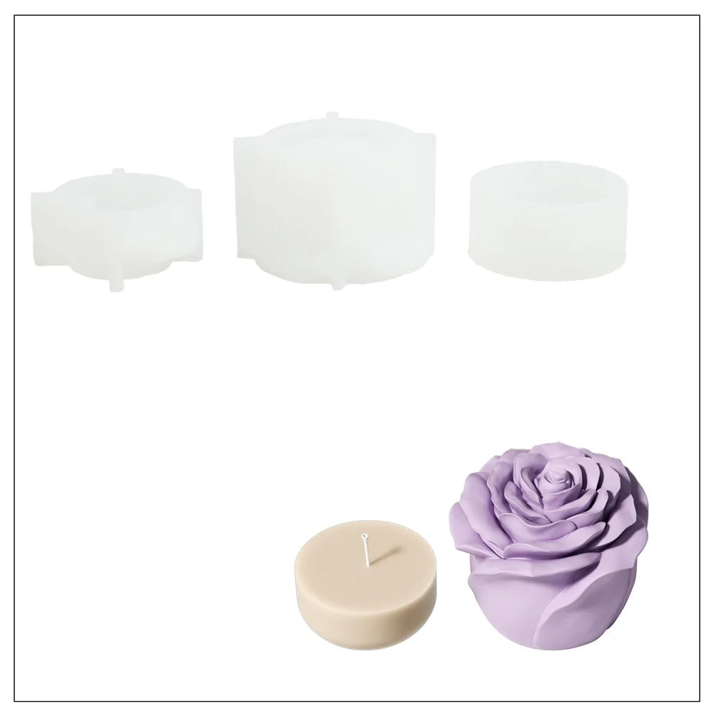 Nicole Eternal Rose Candle Jar Concrete Mold Candle Refill Silicone Mold DIY Handmade Gifts Tools Home Decor