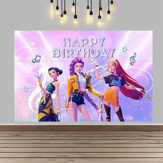 KPOP Witch Hunters Coven Girl Group Backdrop Magic Fantasy Party Theme Girls Adult Birthday Decor Photo Background Supplies