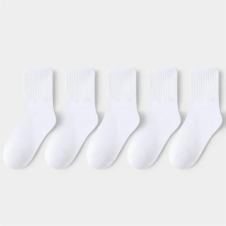 5Pairs/Set 3-13Years Baby Girls Boys Casual Sports Socks Soild Soft Cotton Four Season School Socks Black White Gray Kids Socks